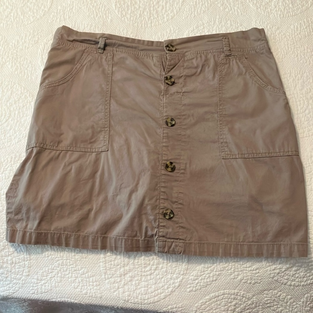 Tan Mini Cargo Skort for Casual Resort Wear